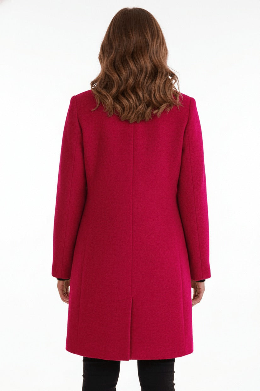 Stand Collar Button Front Coat