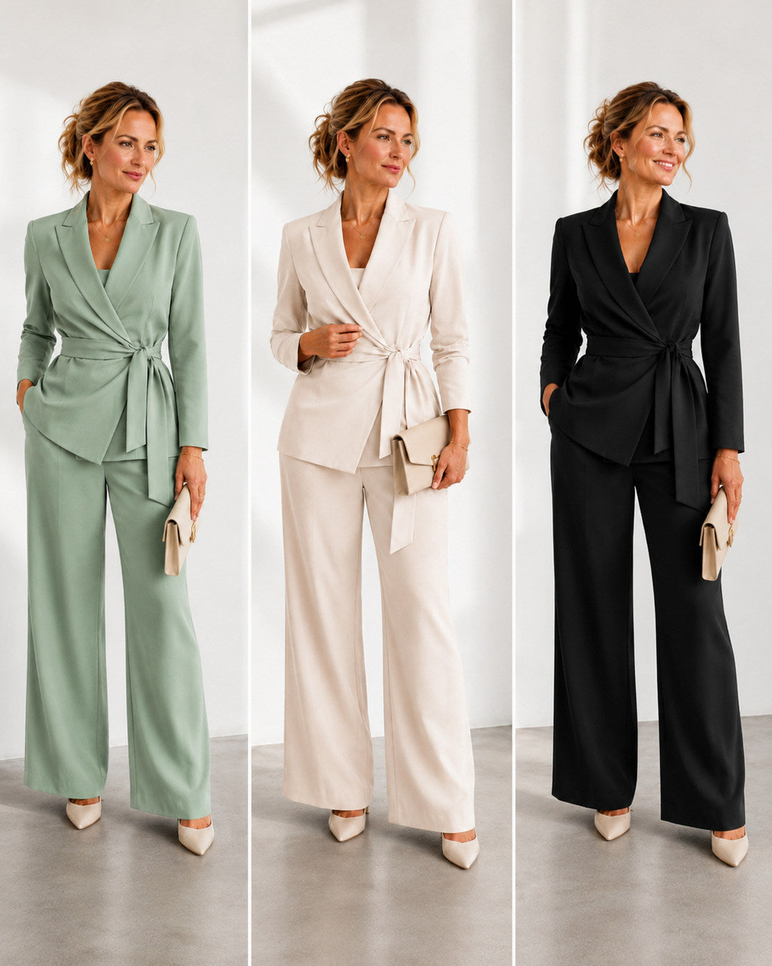 Wrap Tie Waist Two Piece Set