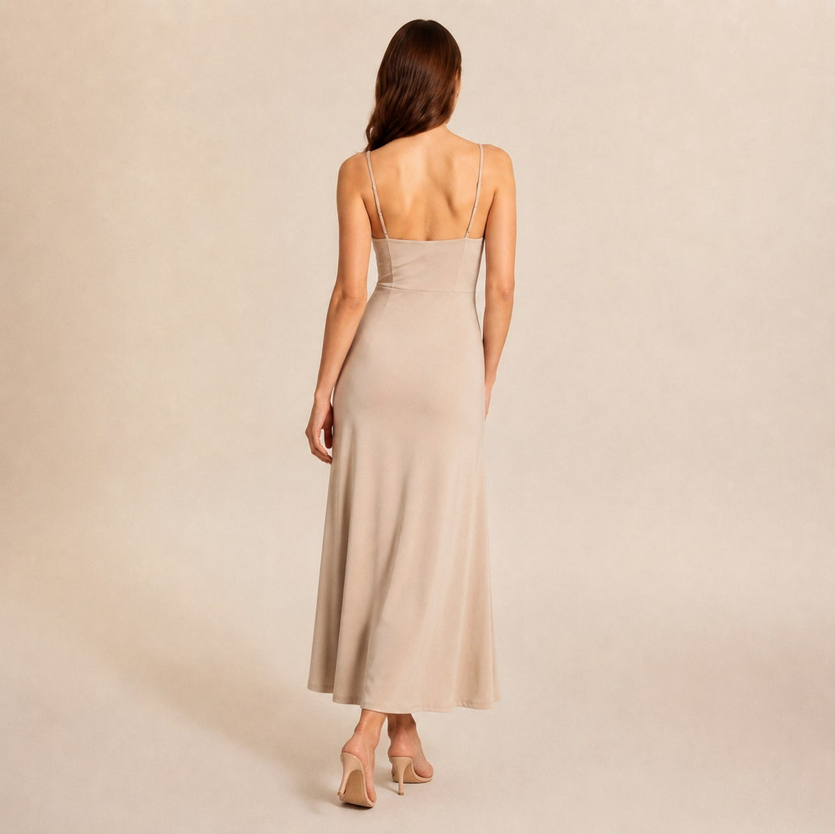 A Line Scoop Neck Maxi Dress