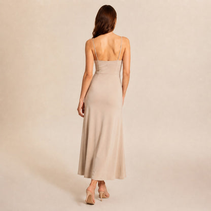 A Line Scoop Neck Maxi Dress