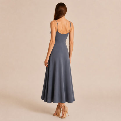 A Line Scoop Neck Maxi Dress