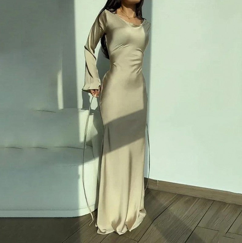 Bell Sleeve Maxi Dress in Champagne