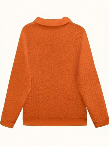 Cable Knit Half Zip Sweater