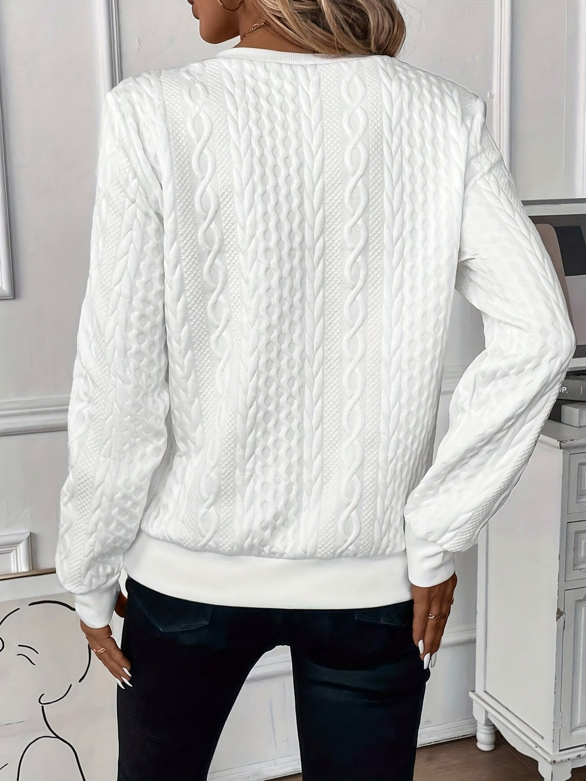 Cable Knit Half Zip Sweater