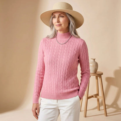 Cable Knit Mock Neck Sweater