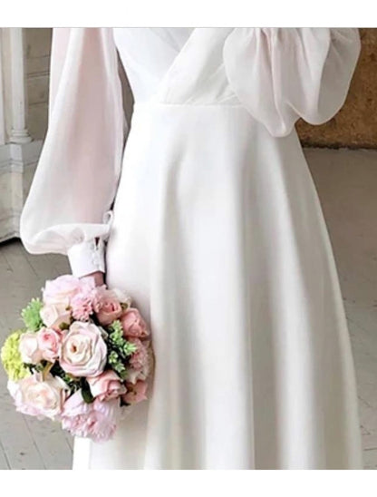 Chiffon Bishop Sleeve Midi Dress