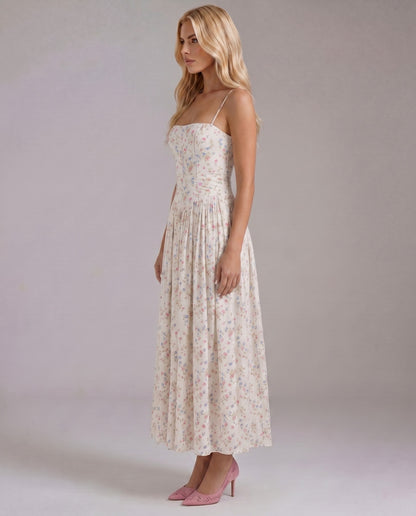 Ditsy Floral Drop Waist Maxi Dress