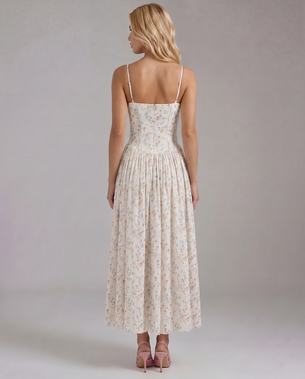 Ditsy Floral Drop Waist Maxi Dress