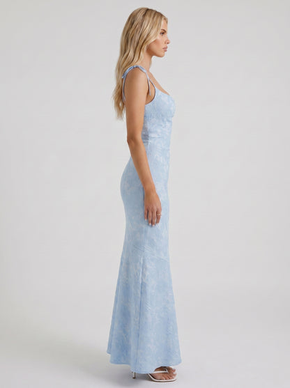 Floral Tie Strap Maxi Dress