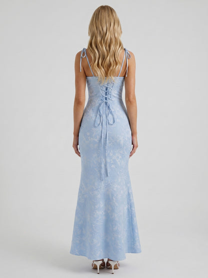 Floral Tie Strap Maxi Dress