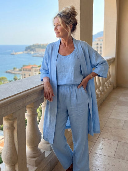 Gauze Kimono Cardigan Three Piece Set