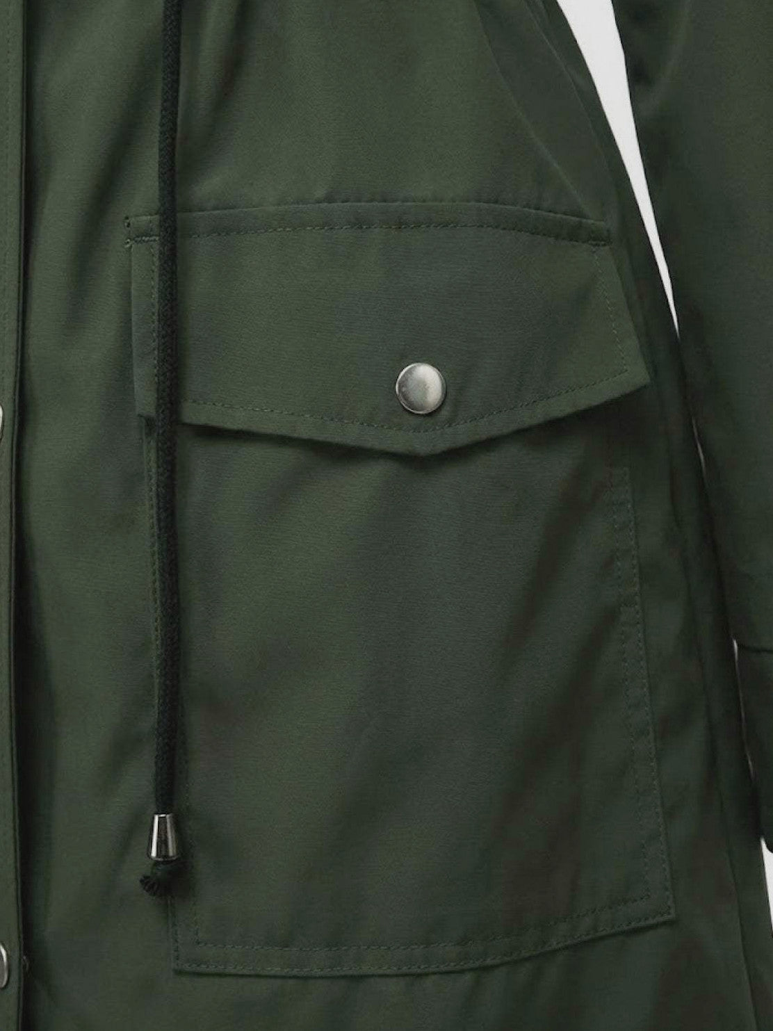 Hooded Drawstring Waist Jacket