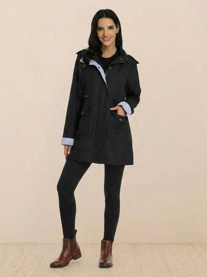 Hooded Drawstring Waist Jacket