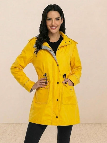 Hooded Drawstring Waist Jacket