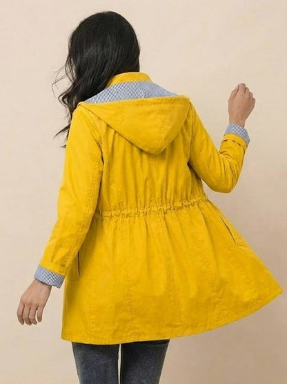 Hooded Drawstring Waist Jacket
