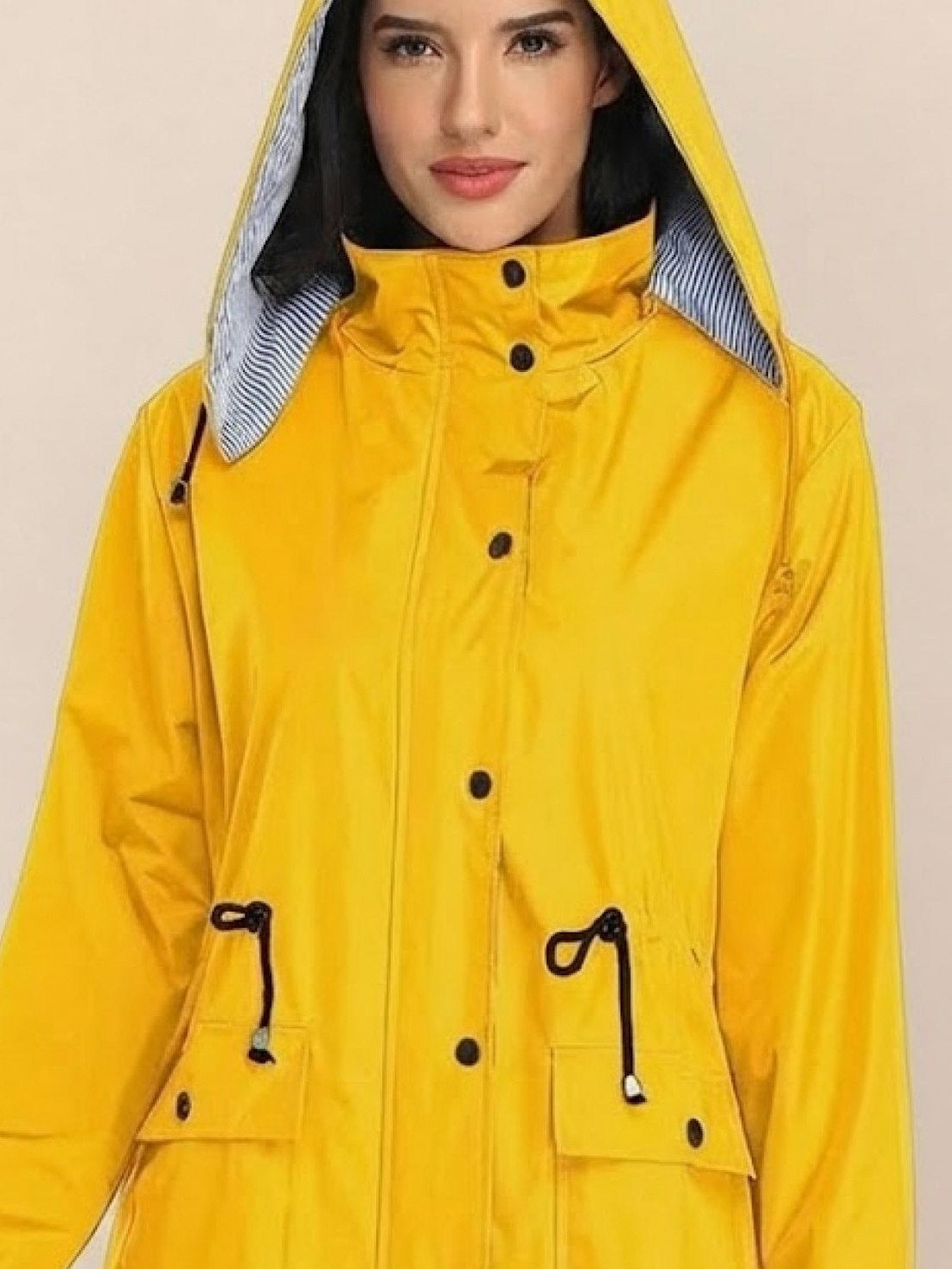 Hooded Drawstring Waist Jacket