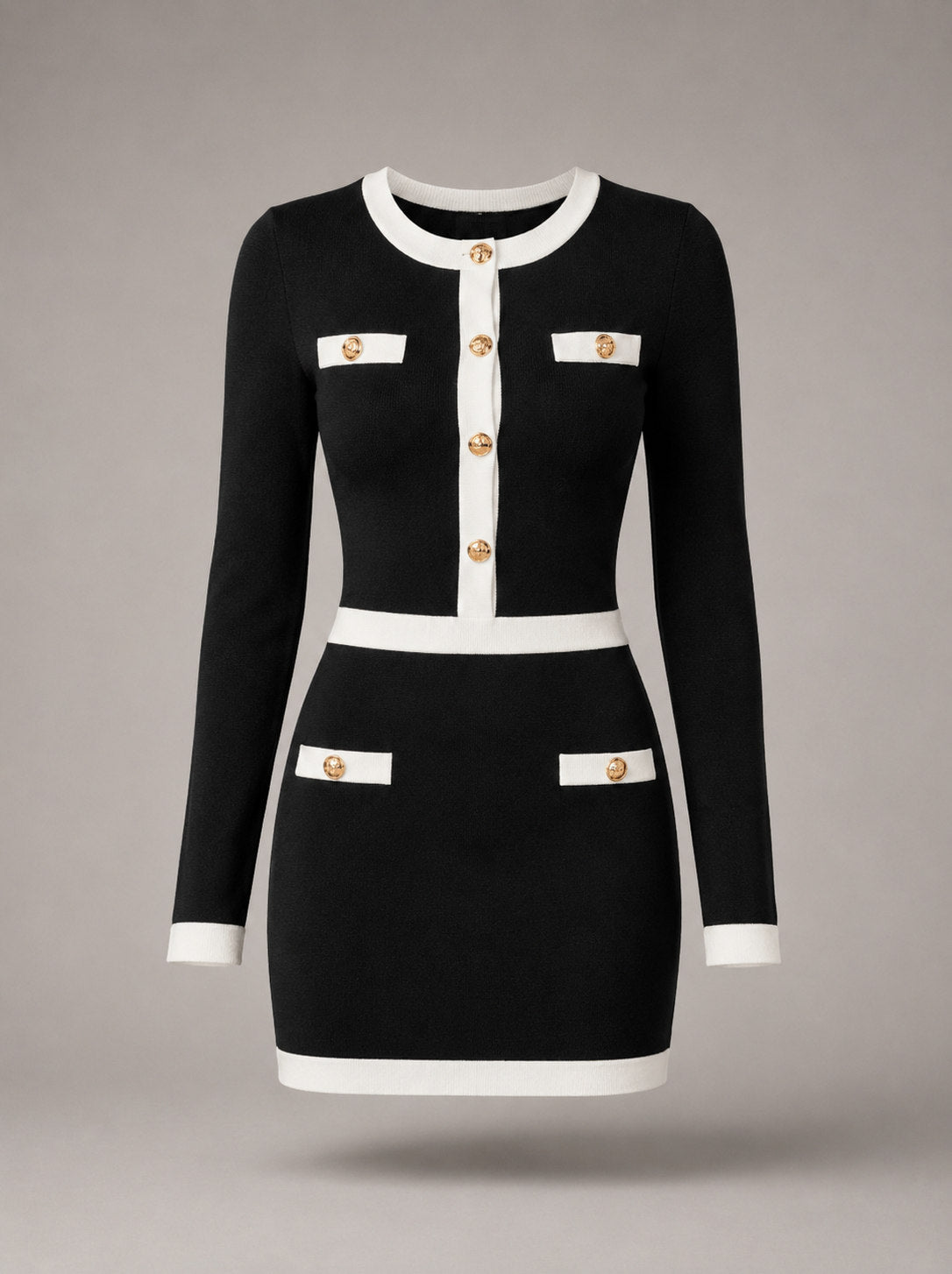 Knit Long Sleeve Mini Sweater Dress