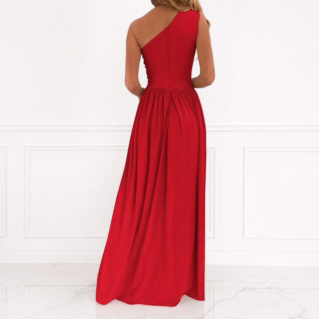 One Shoulder Cutout Maxi Dress