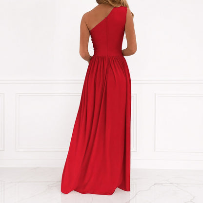 One Shoulder Cutout Maxi Dress