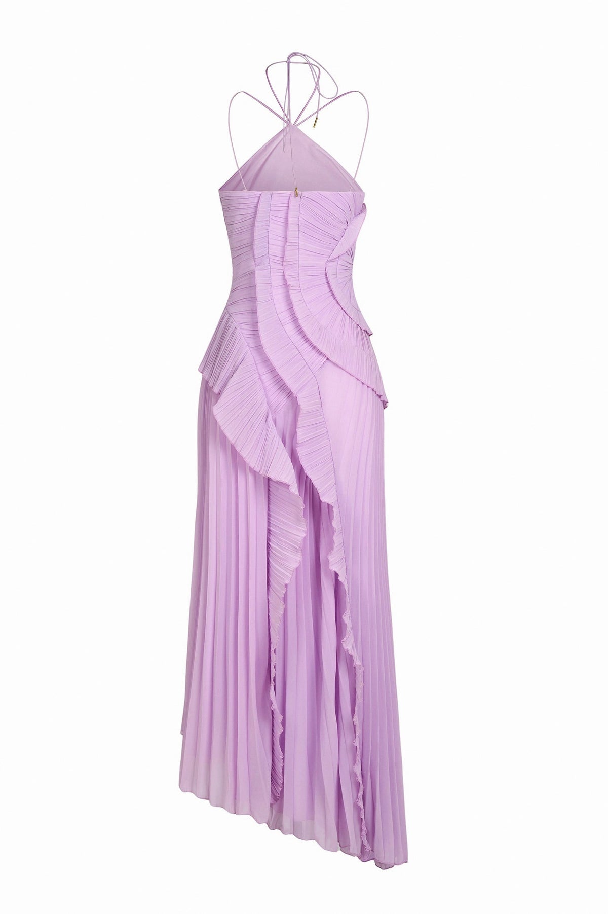 Pleated Halter Maxi Dress