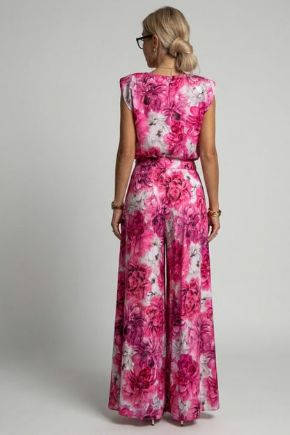 Sleeveless Top and Pleated Wide Leg Pant Set