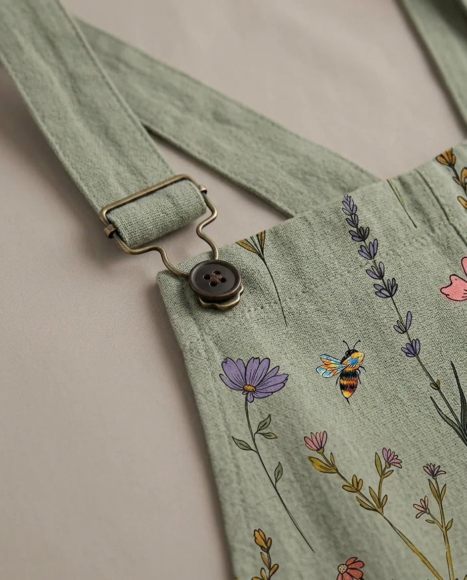 Poplin Floral Square Neck Jumpsuit