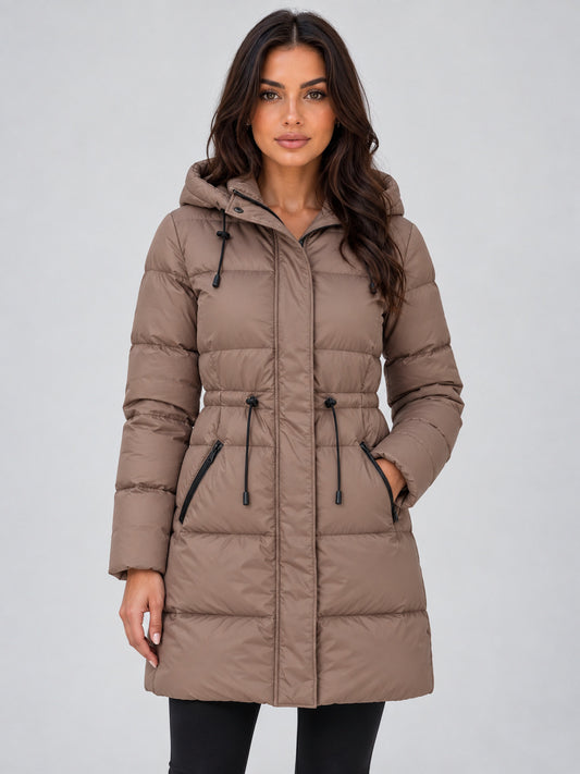Quilted Hooded Drawstring Puffer Jacket