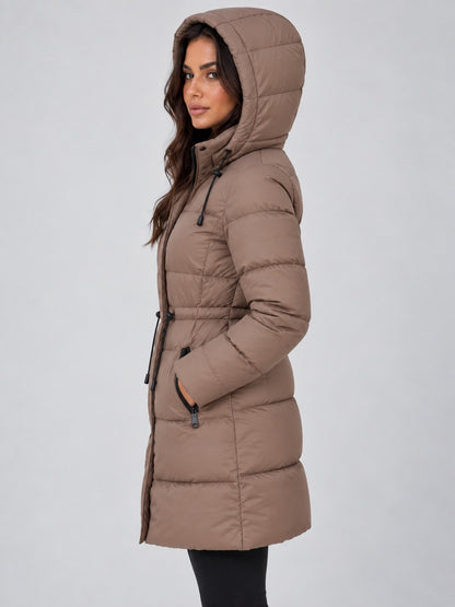 Quilted Hooded Drawstring Puffer Jacket