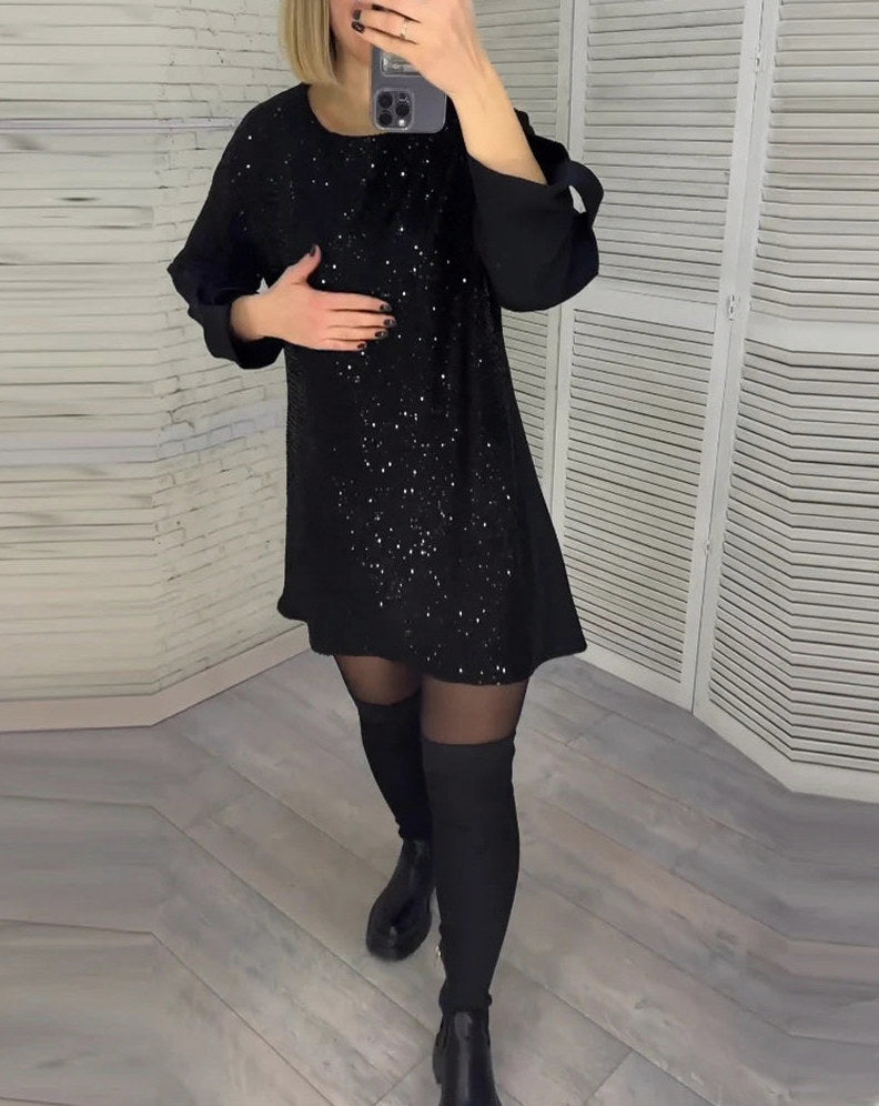 Sequin Long Sleeve Mini Dress