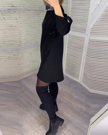 Sequin Long Sleeve Mini Dress