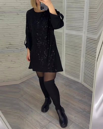 Sequin Long Sleeve Mini Dress