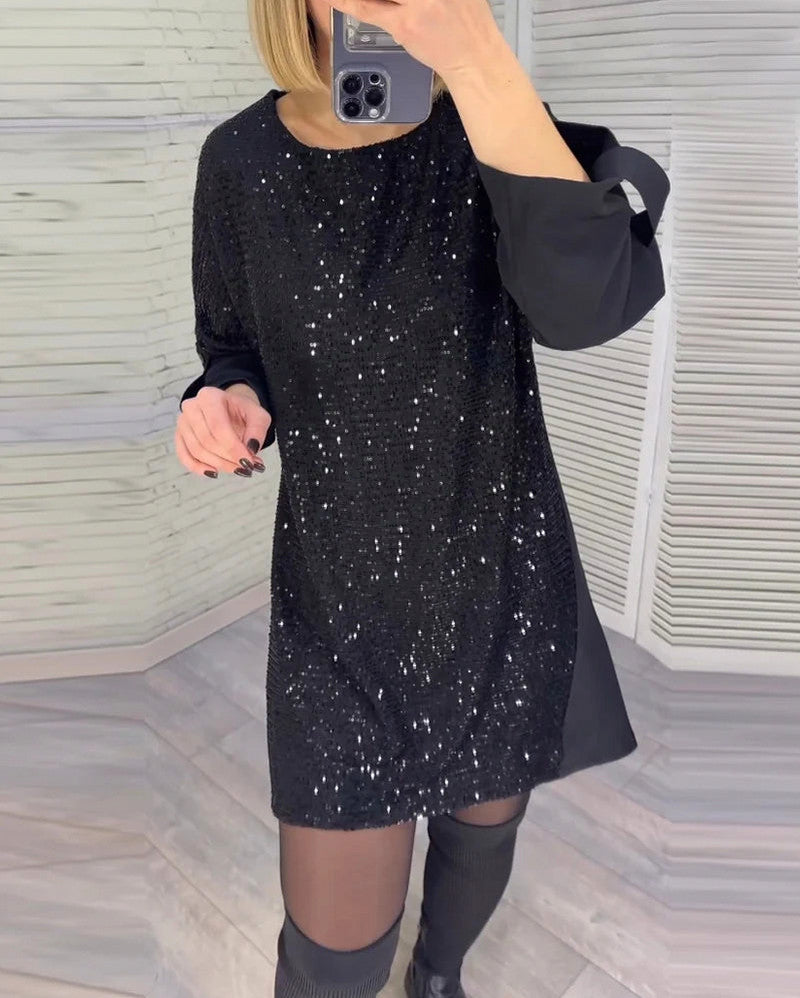 Sequin Long Sleeve Mini Dress