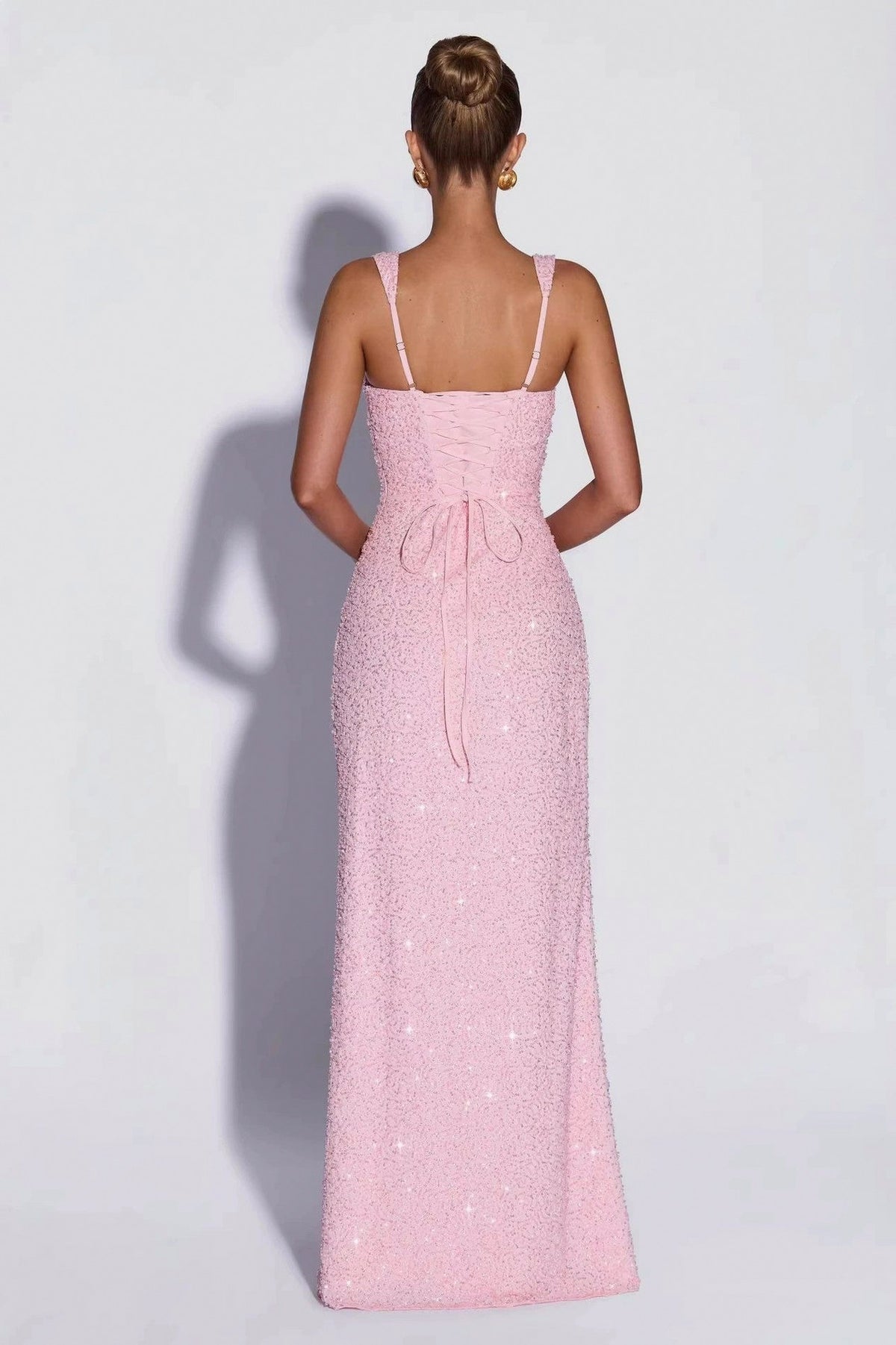 Sequin Square Neck Maxi Dress