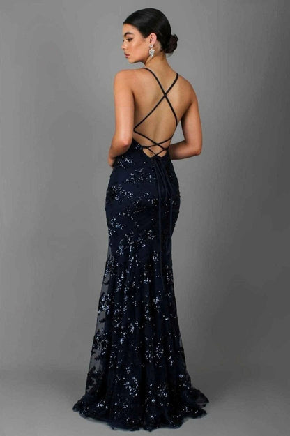 Sequin V Neck Maxi Dress