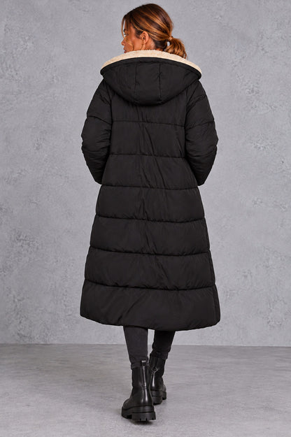Sherpa Lined Hooded Puffer Coat