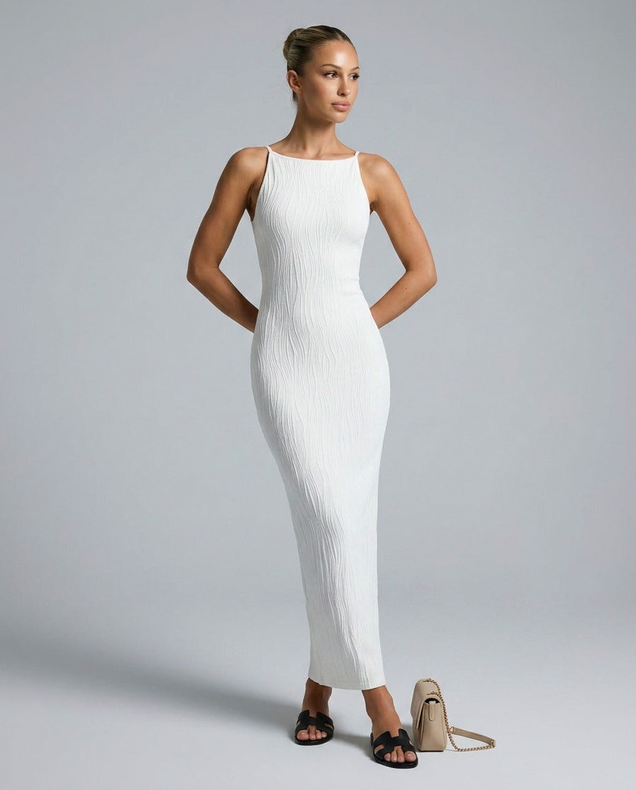 Square Neck Knit Maxi Dress