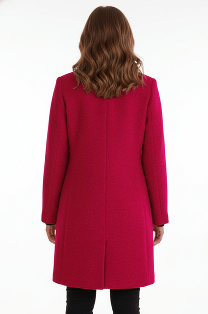 Stand Collar Button Front Coat