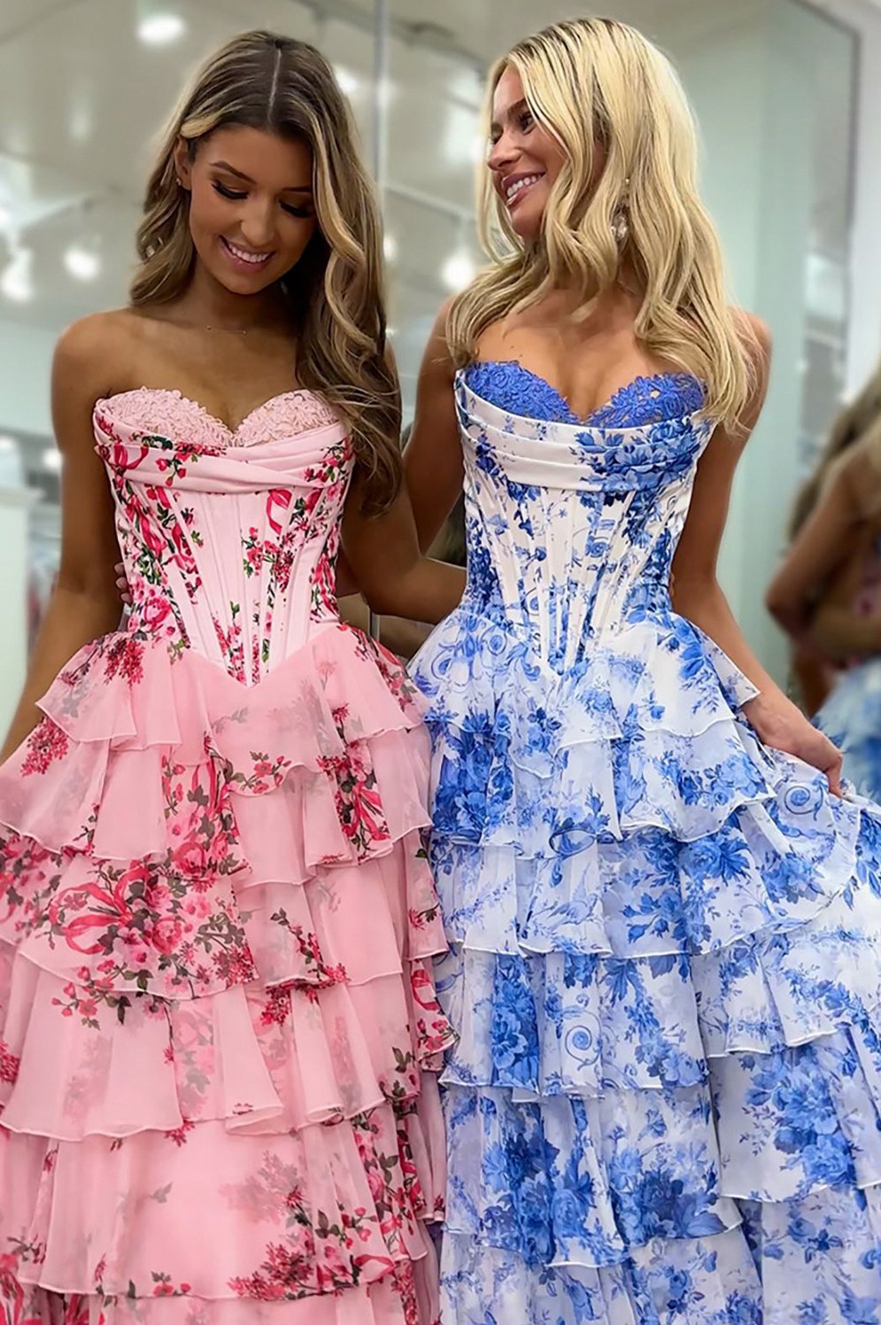 Strapless Tiered Corset Maxi Dress