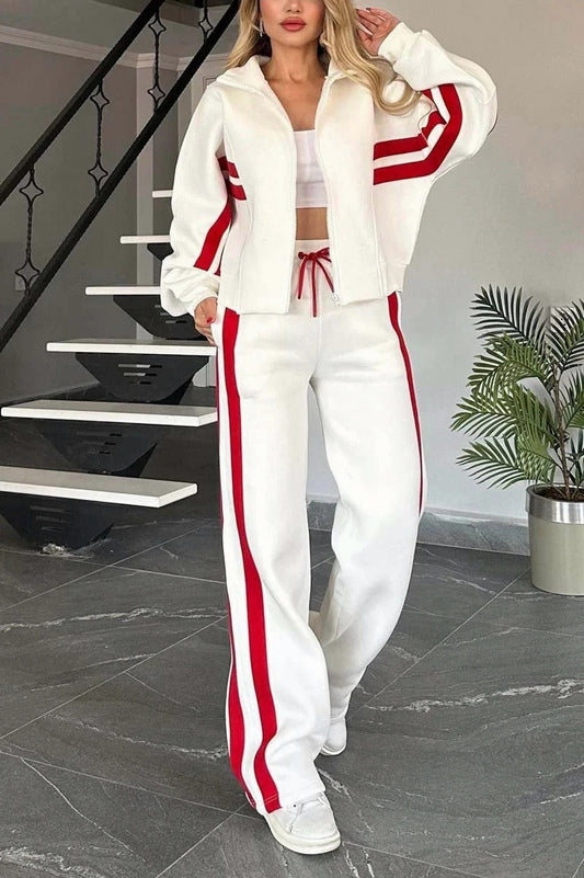 Striped Long Sleeve Two Piece Set