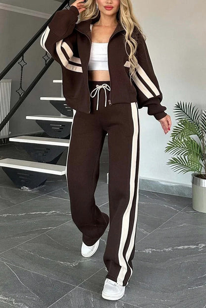 Striped Long Sleeve Two Piece Set