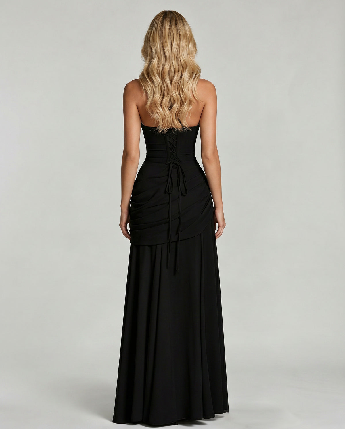 Sweetheart Ruched Drop Waist Maxi Dress