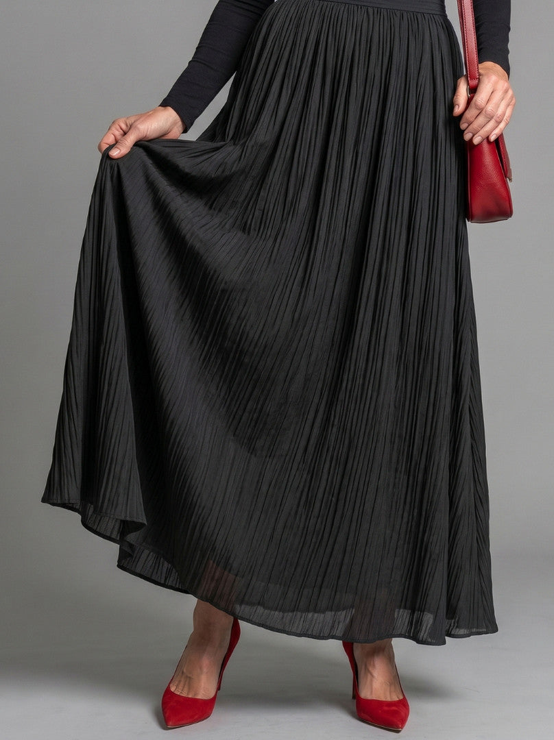 Turtleneck Sweater and Pleated Maxi Skirt Set