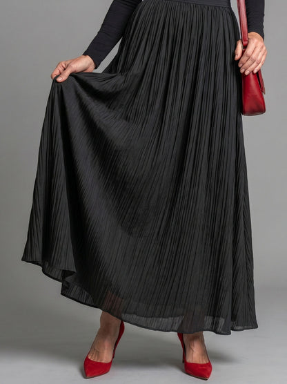 Turtleneck Sweater and Pleated Maxi Skirt Set