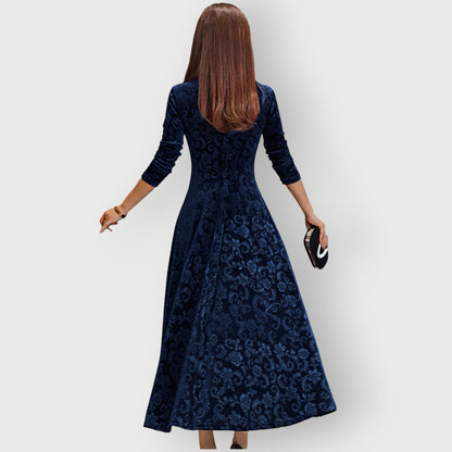 Velvet 3/4 Sleeve Midi Dress