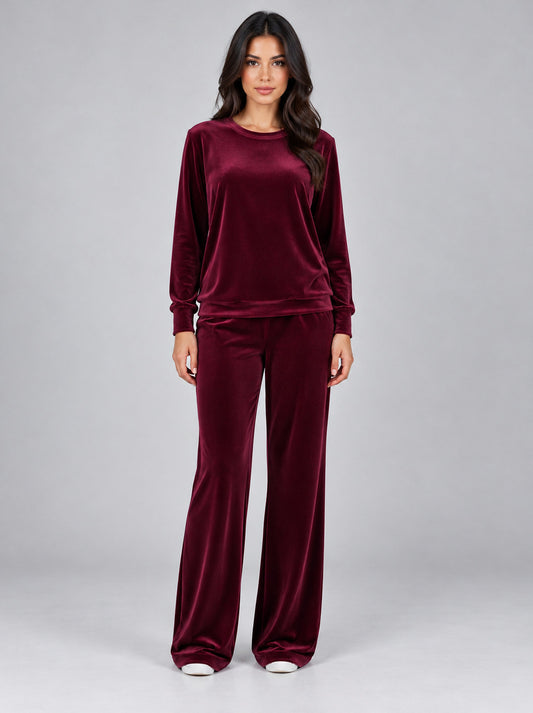 Velvet Long Sleeve Two Piece Set