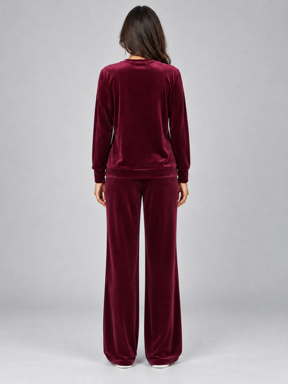 Velvet Long Sleeve Two Piece Set