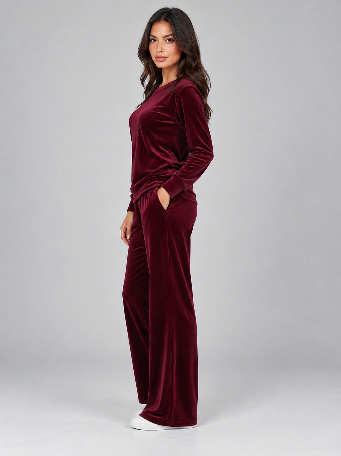 Velvet Long Sleeve Two Piece Set