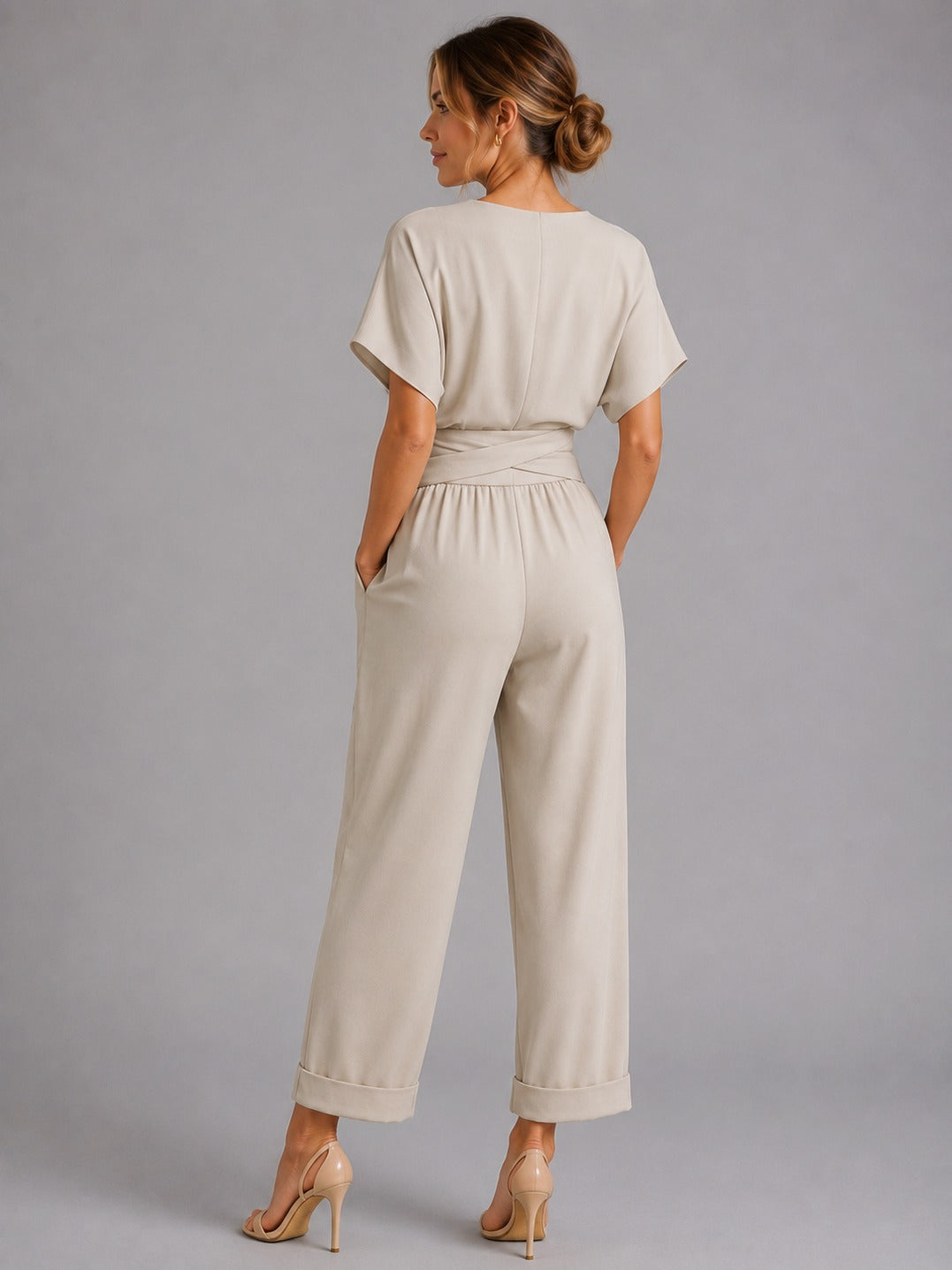Wrap Top and Wide Leg Pant Set
