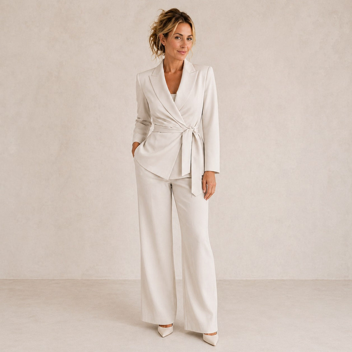 Wrap Tie Waist Two Piece Set