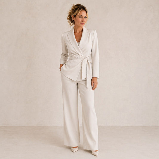 Wrap Tie Waist Two Piece Set